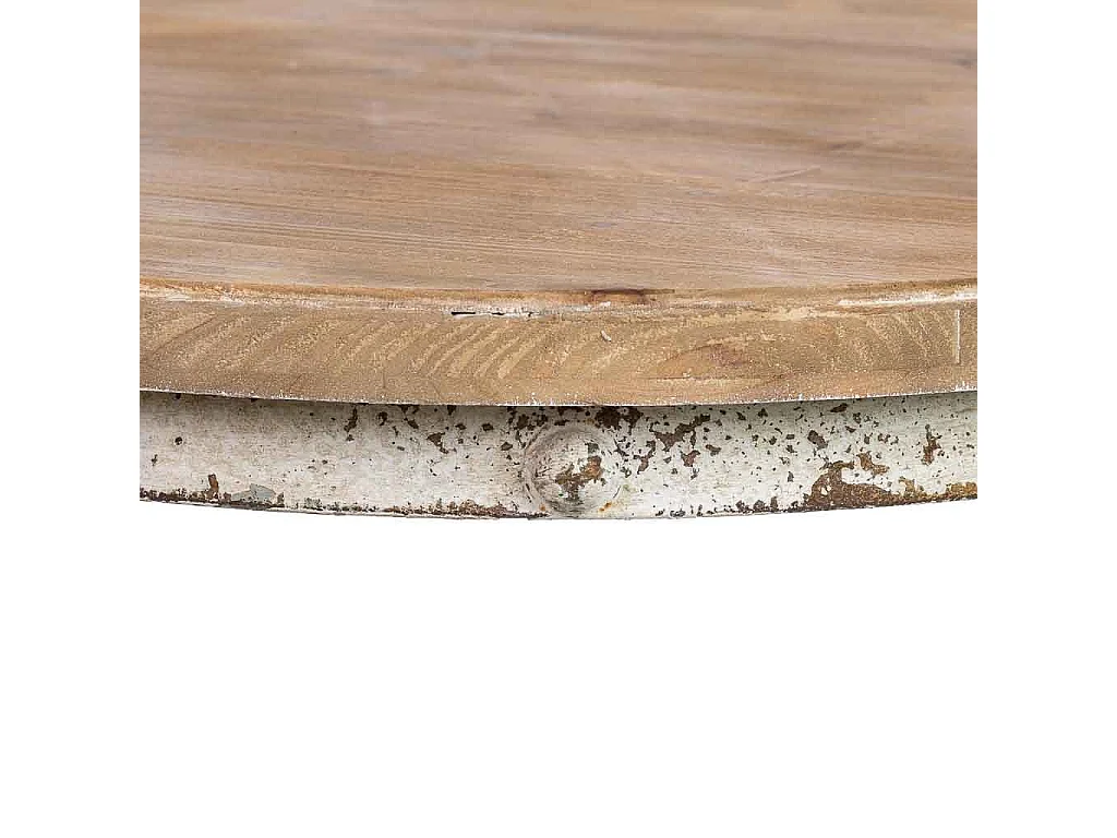 Mesa redonda de madera acabado envejecido 76x76X83h cm