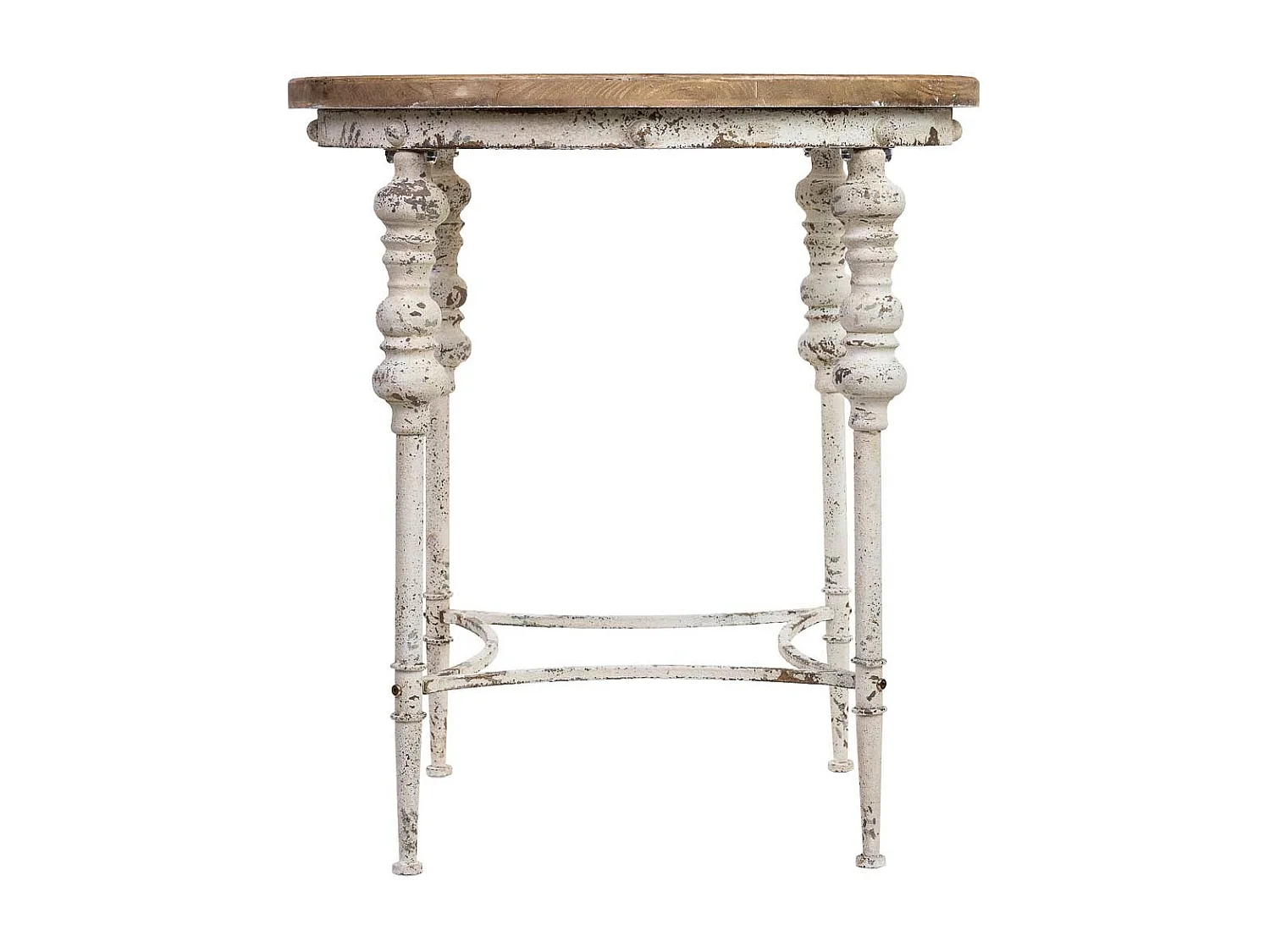 Runder Holztisch im Vintage-Finish, 76x76x83H cm