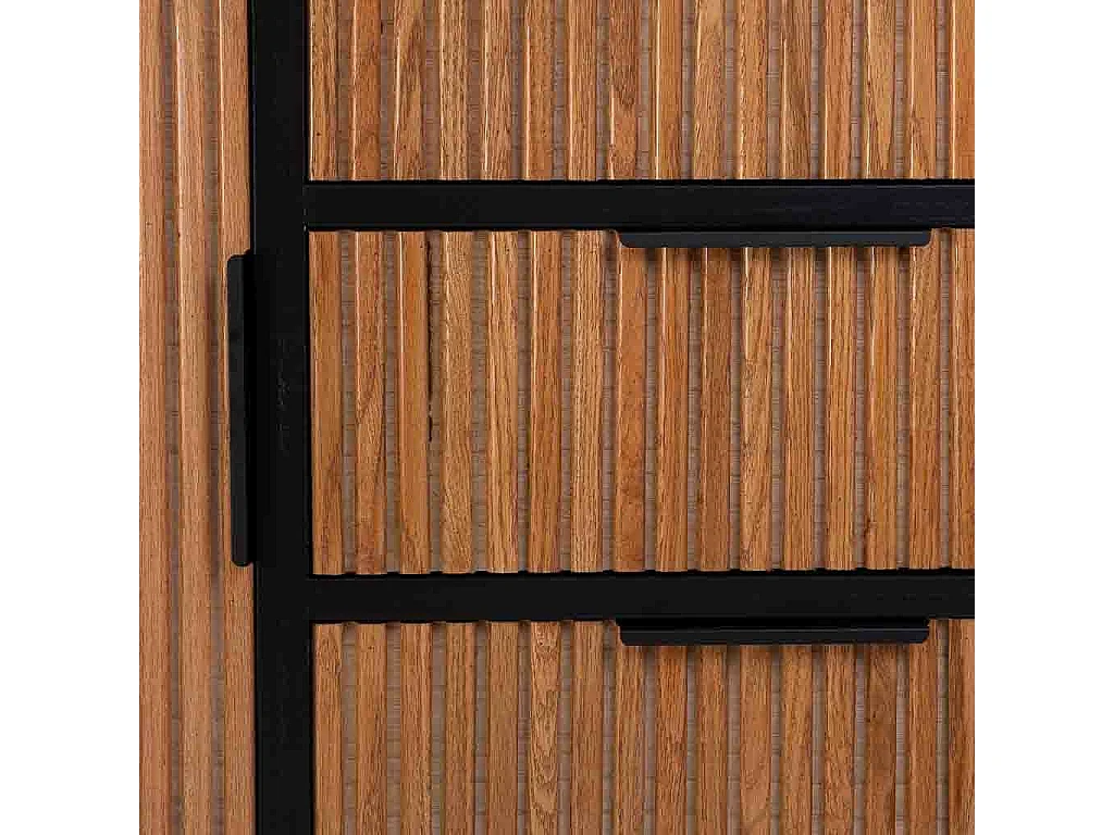 Aparador com 3 gavetas e 2 portas em madeira e metal 120x40,5x81h cm