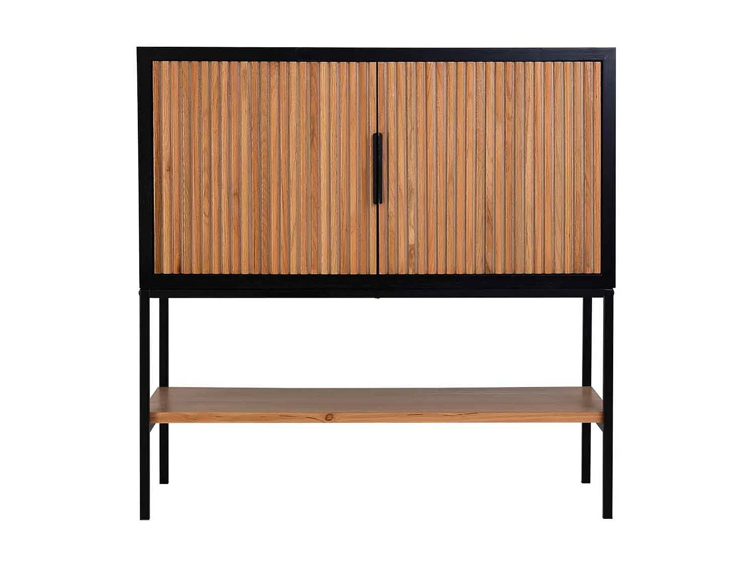 Aparador 2 portas madeira e metal 100x40x100h cm