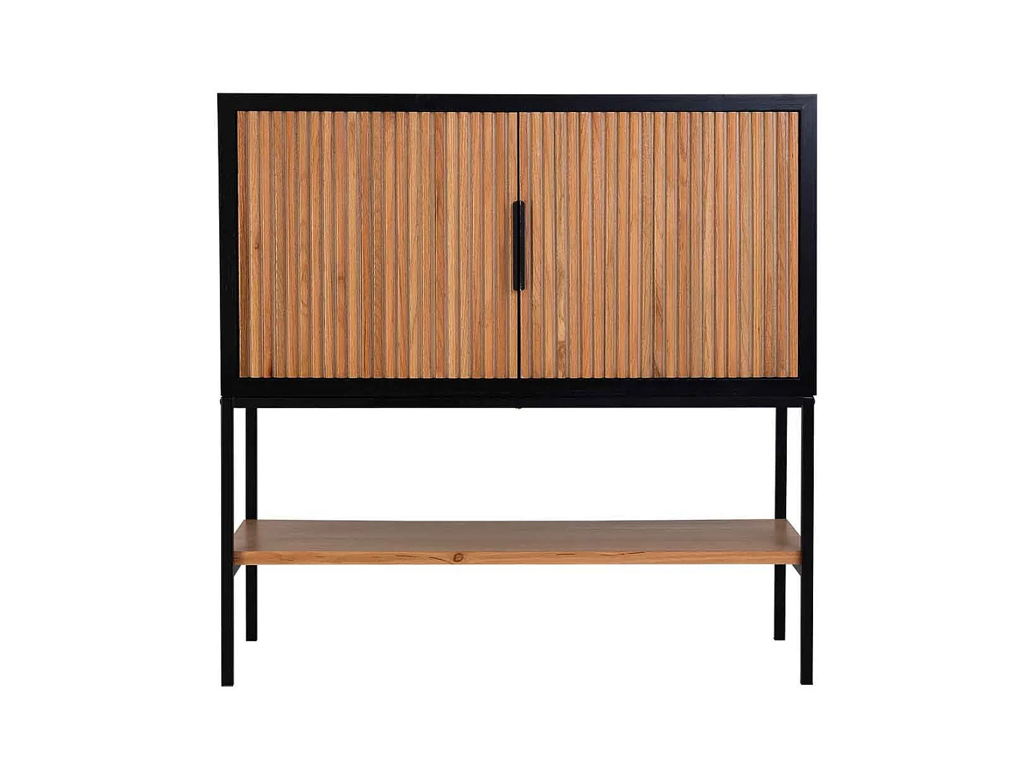 Buffet 2 portes bois et métal 100x40x100h cm