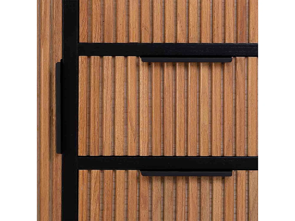 Buffet avec 1 porte et 3 tiroirs en bois et métal 80x34x80h cm