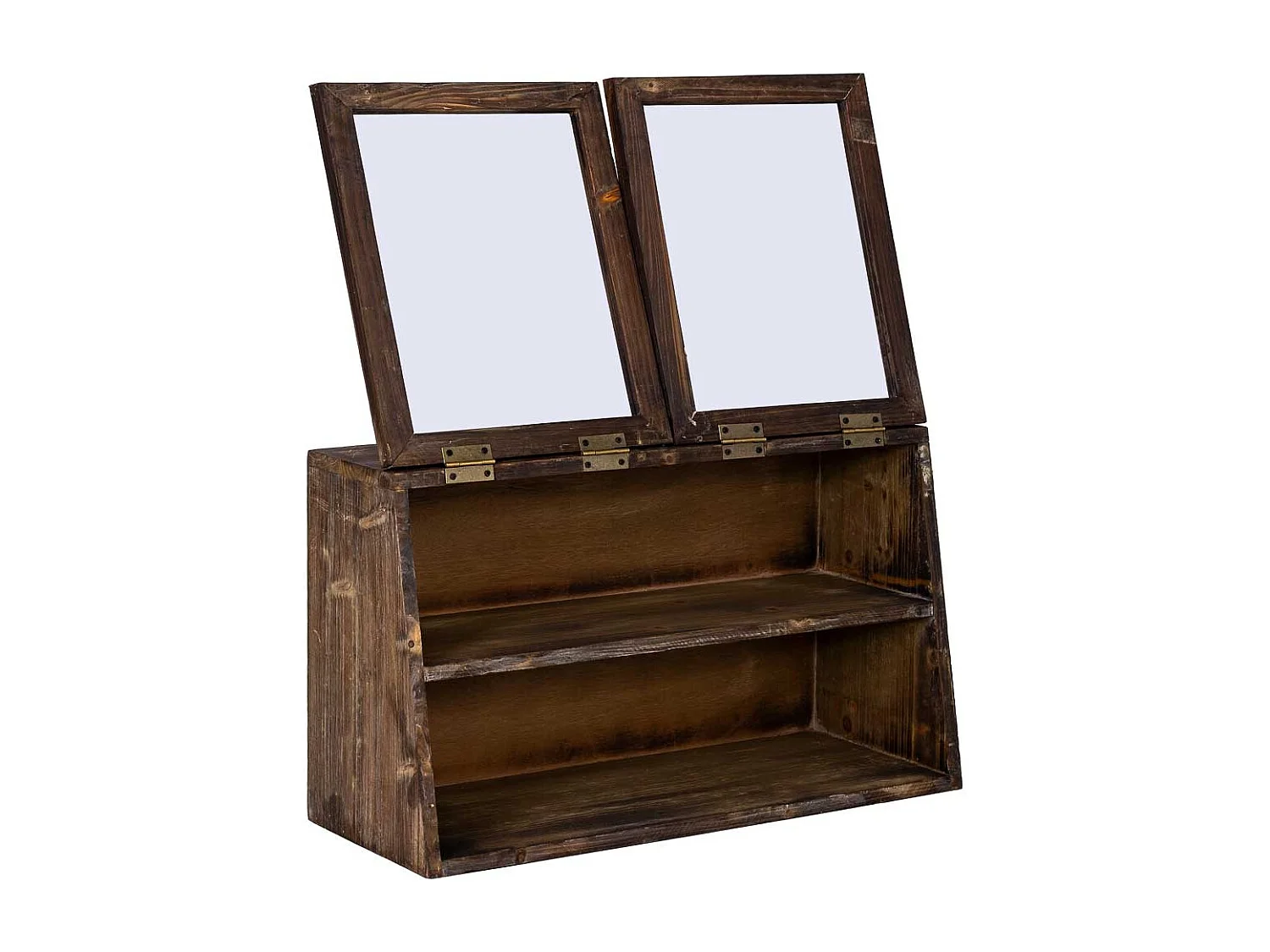 Vitrine en bois avec 2 portes vitrées et 1 étagère 60x25x35h cm