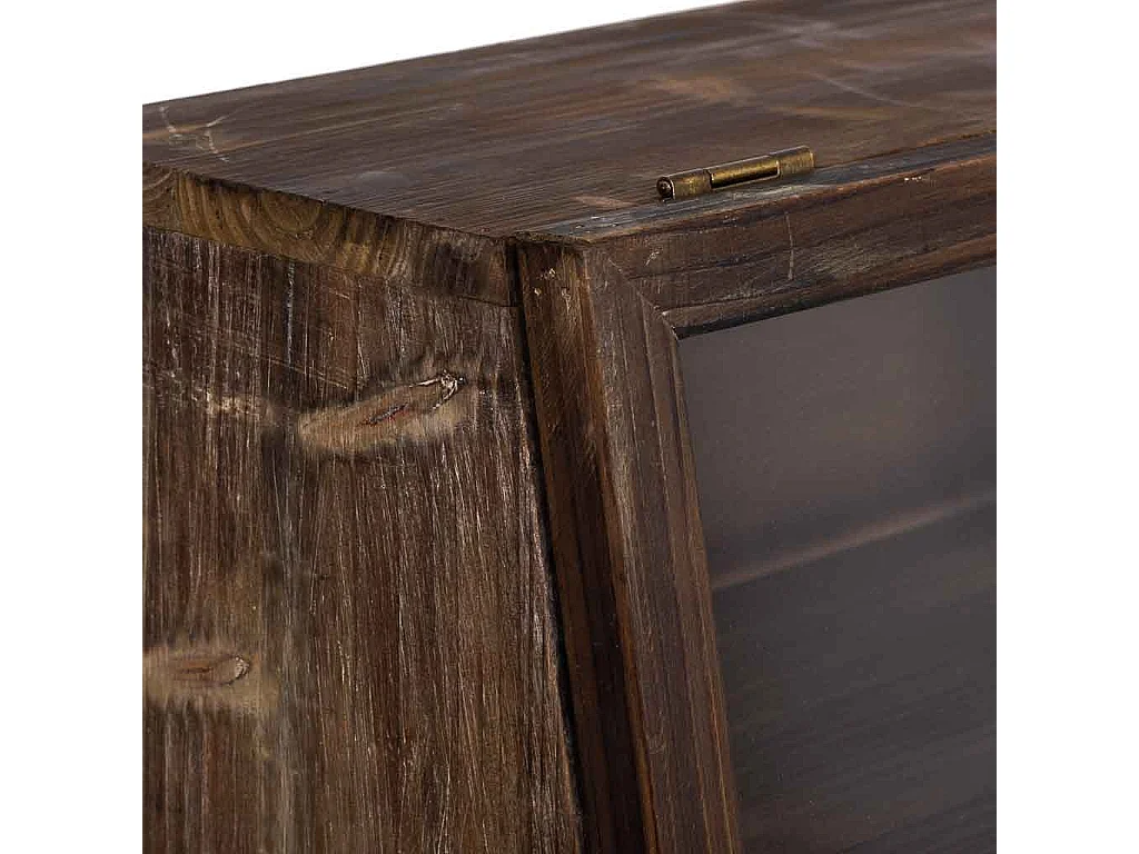 Vitrine en bois avec 2 portes vitrées et 1 étagère 60x25x35h cm