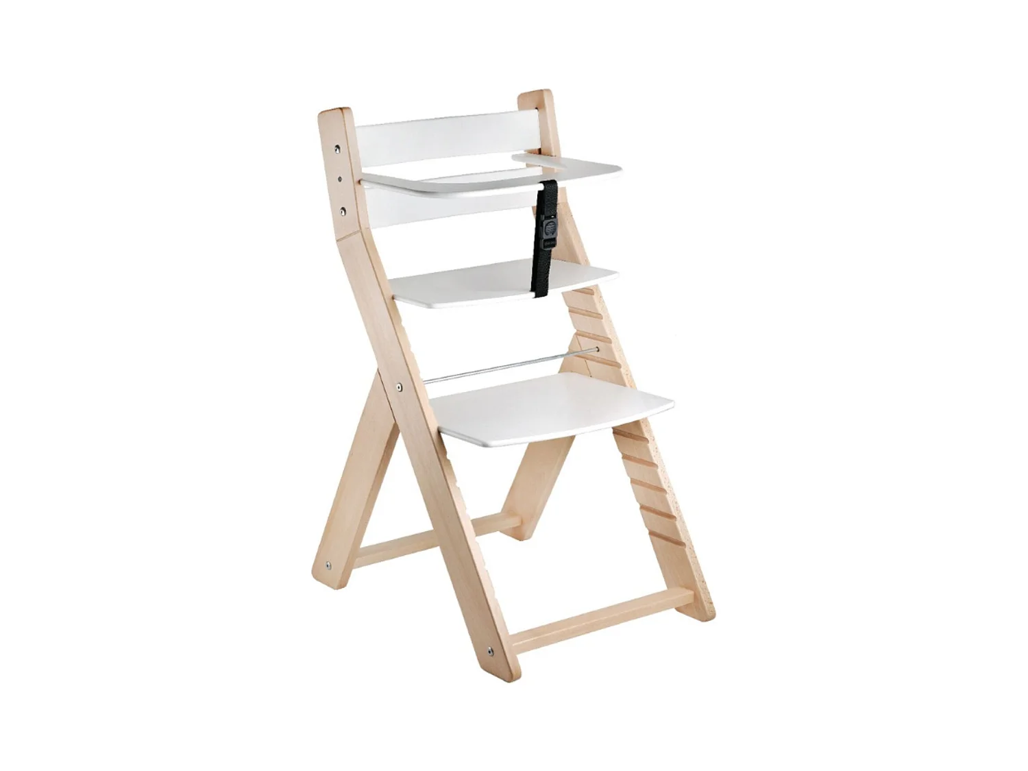 Silla alta infantil LUCA natural y blanca