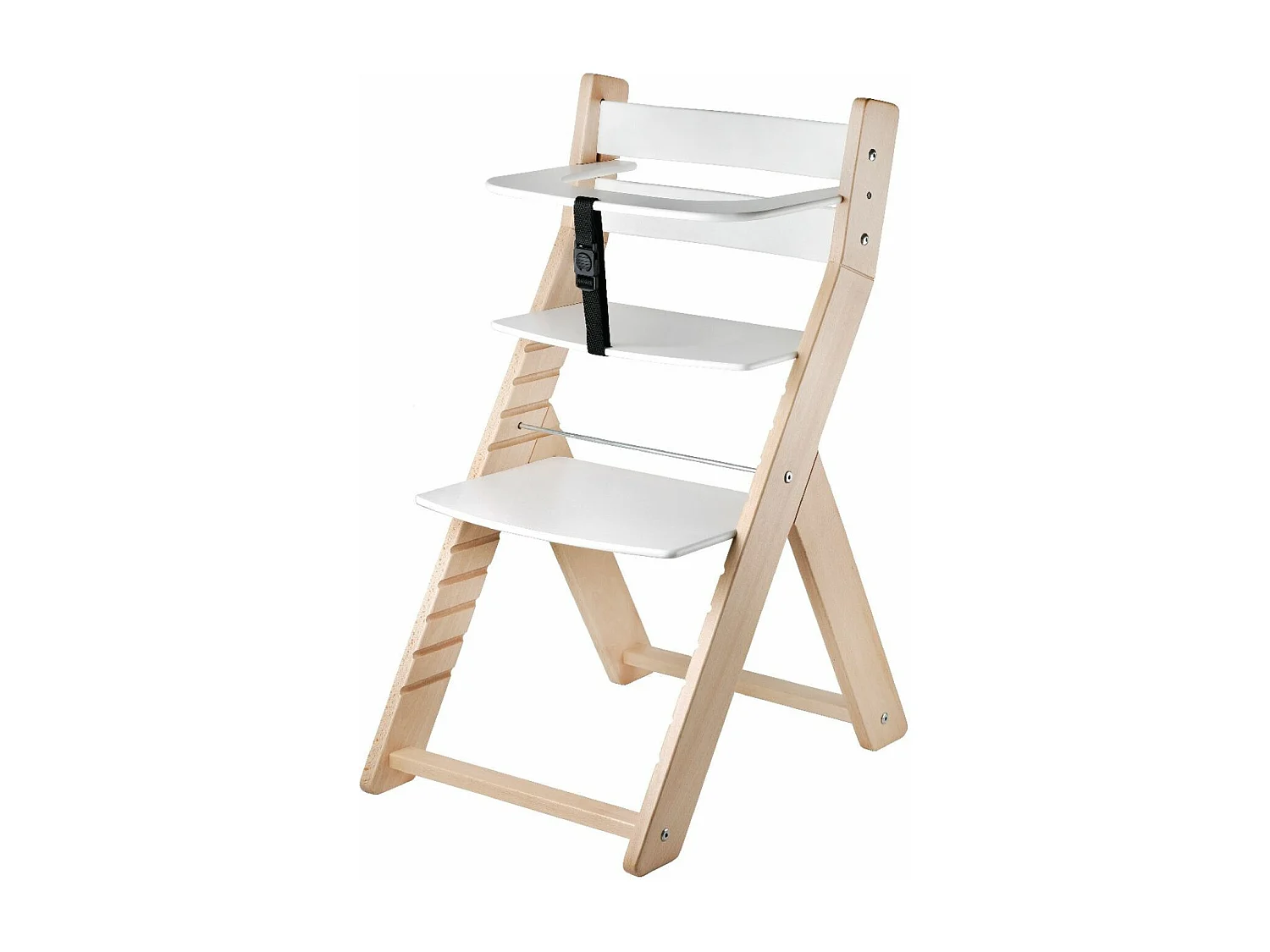 Chaise haute évolutive LUCA naturel et blanc