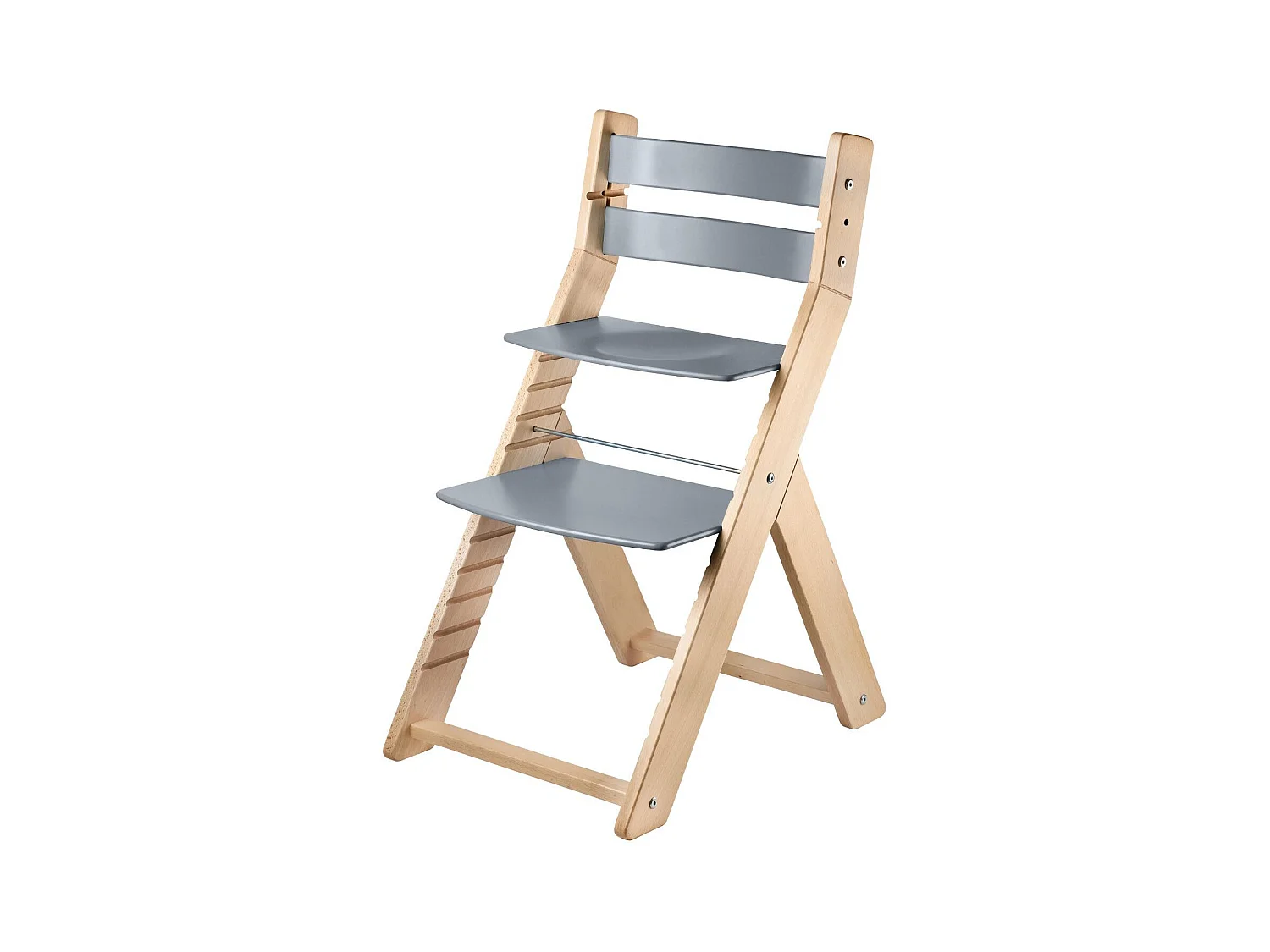 Chaise haute enfant SANDY naturel et gris
