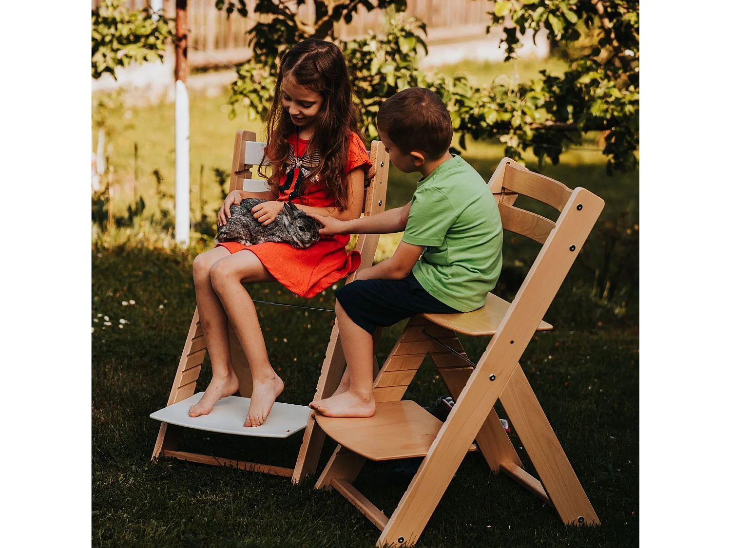 Chaise haute enfant SANDY naturel et gris