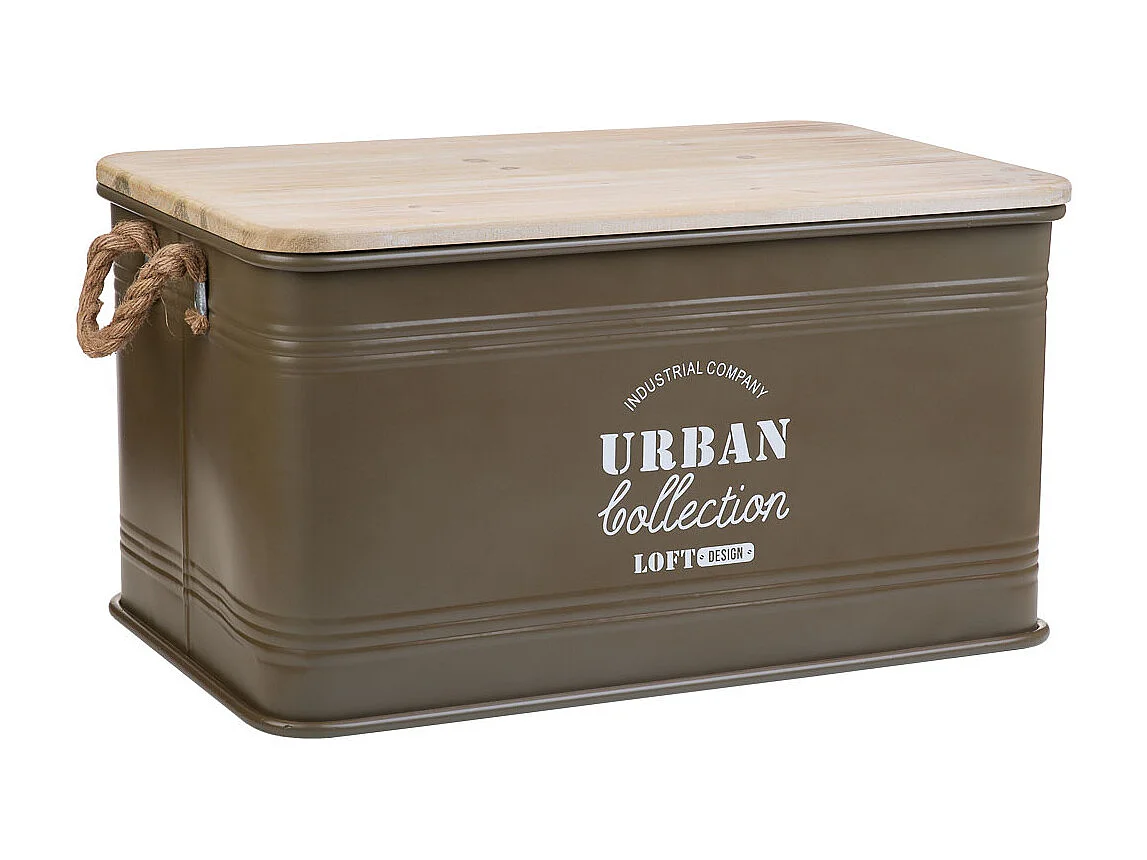 Baú de metal verde 60x38x33h cm