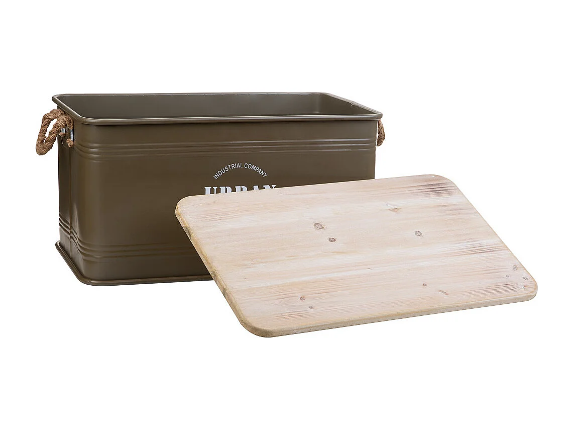 Baú de metal verde 60x38x33h cm