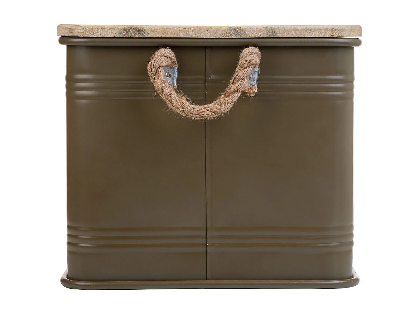 Baú de metal verde 60x38x33h cm