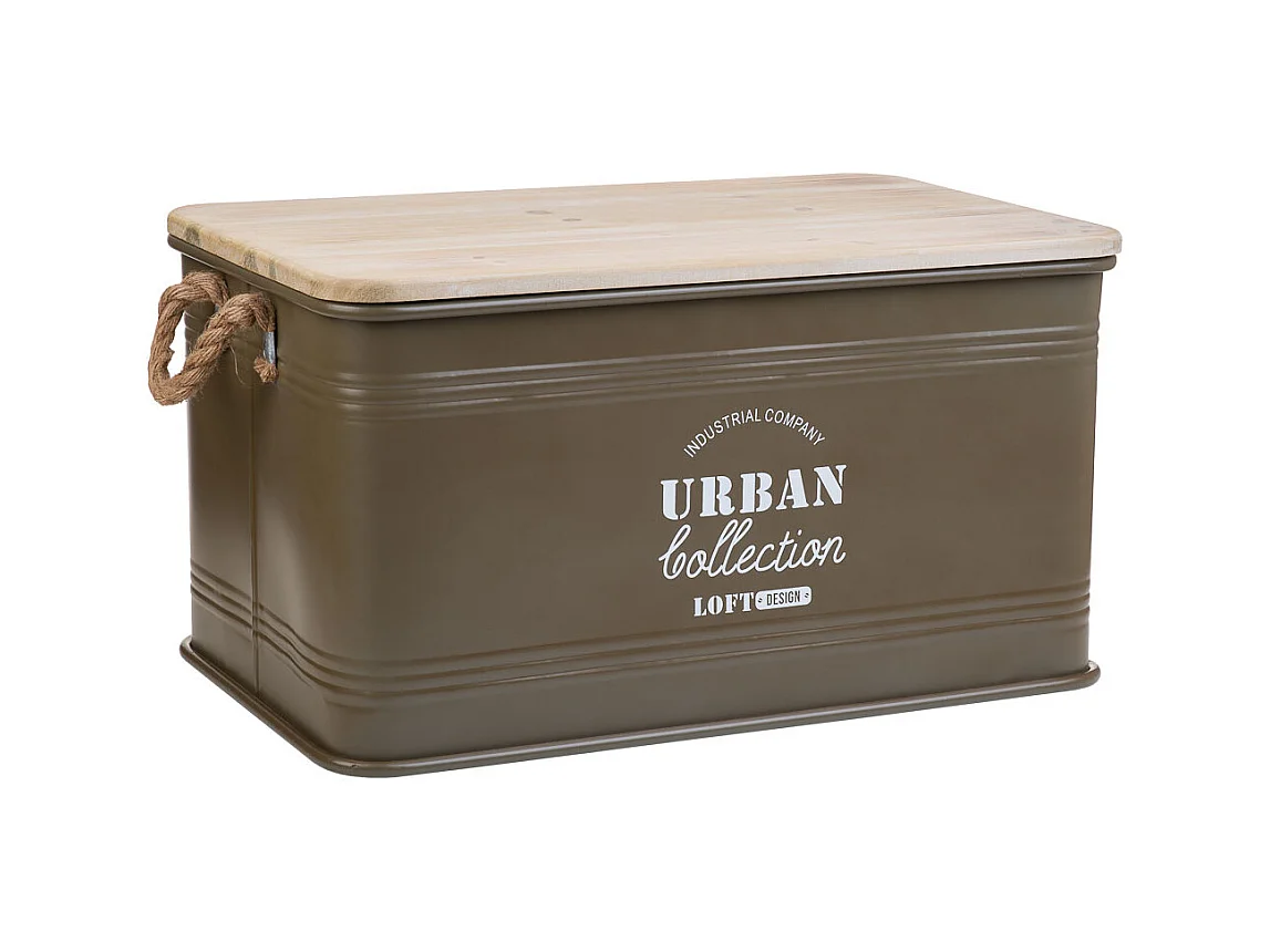 Baúl de metal verde 60x38x33h cm