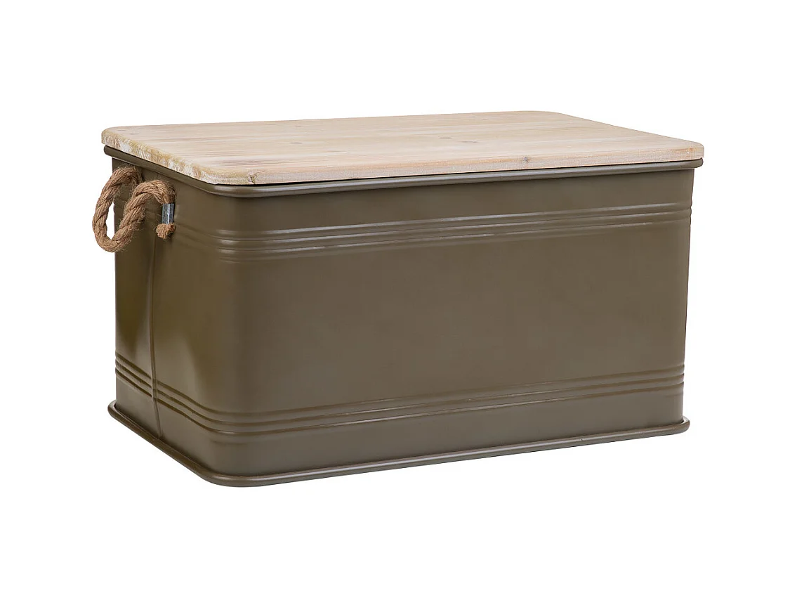 Baúl de metal verde 60x38x33h cm