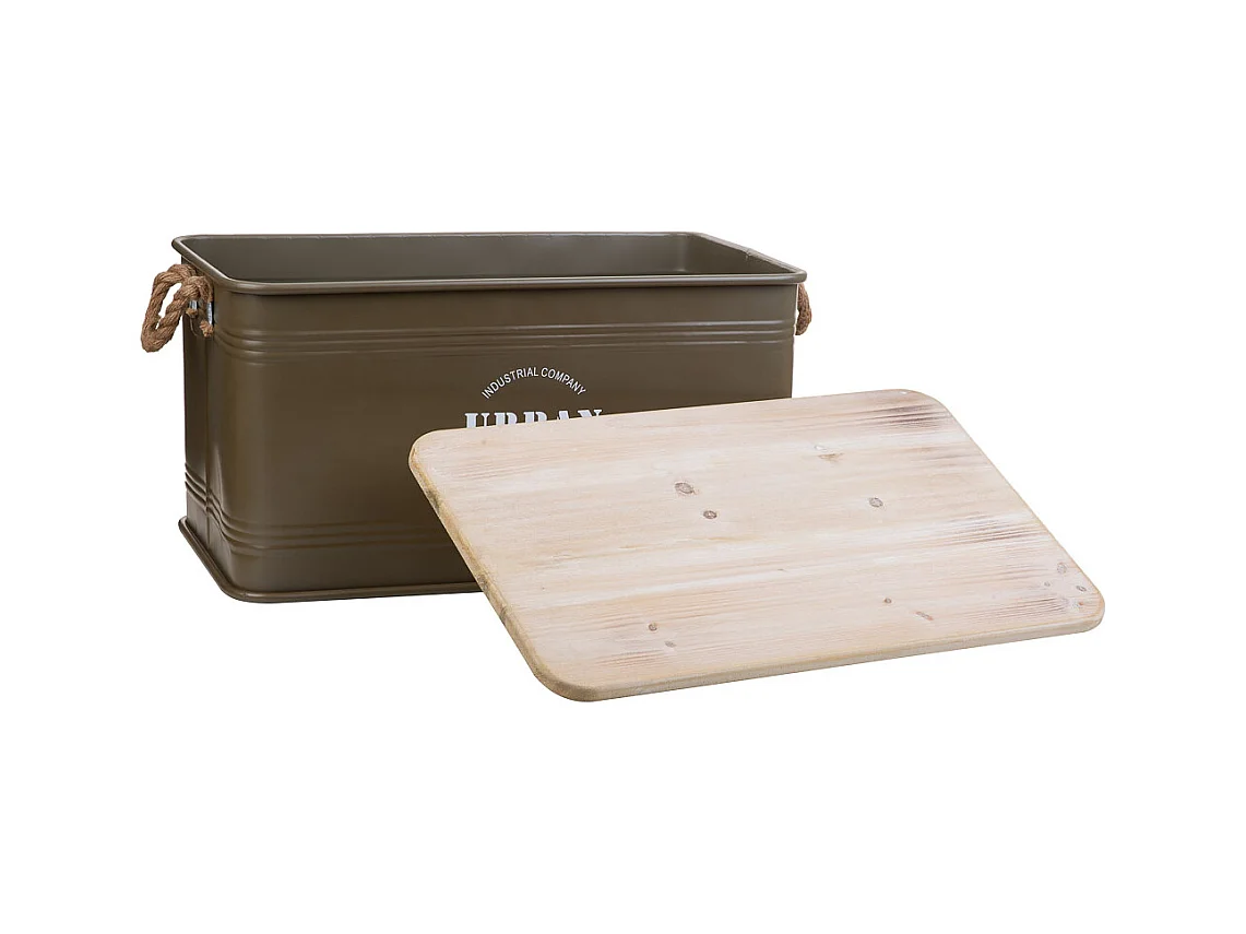 Baúl de metal verde 60x38x33h cm