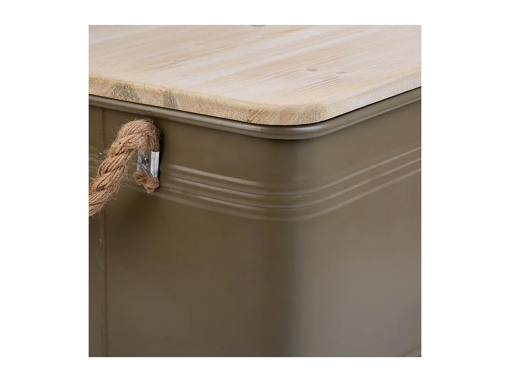 Baúl de metal verde 60x38x33h cm