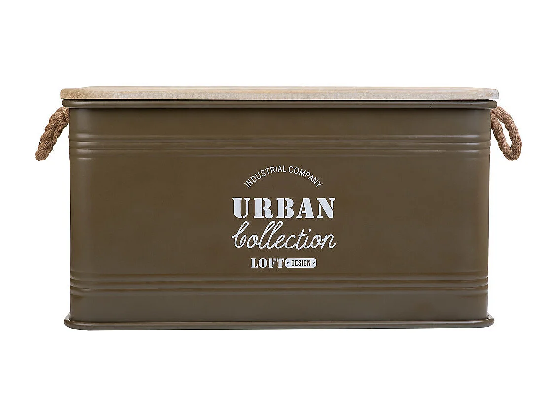 Baú de metal verde 60x38x33h cm