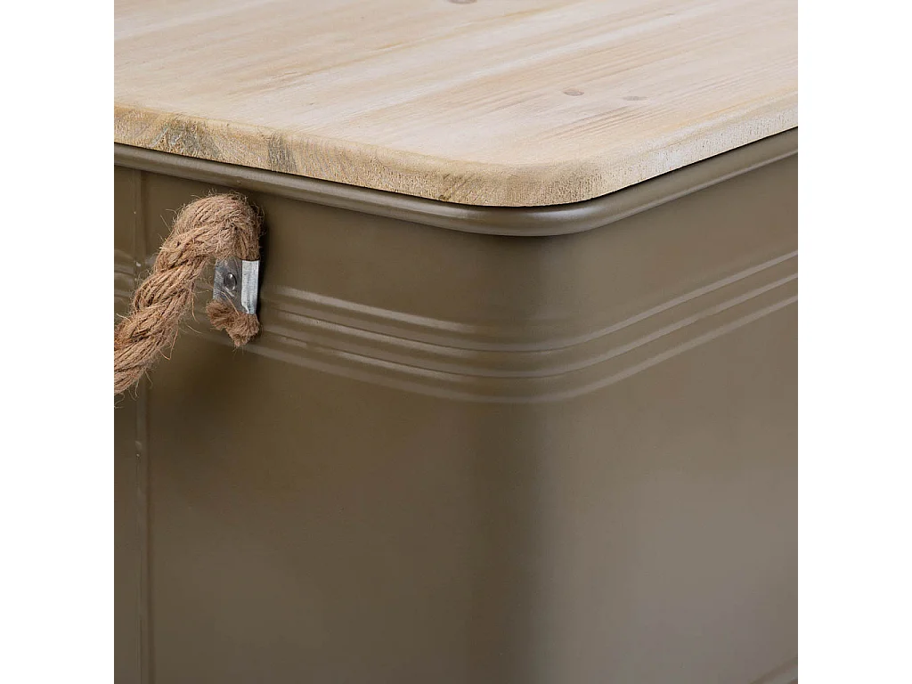 Baú de metal verde 60x38x33h cm