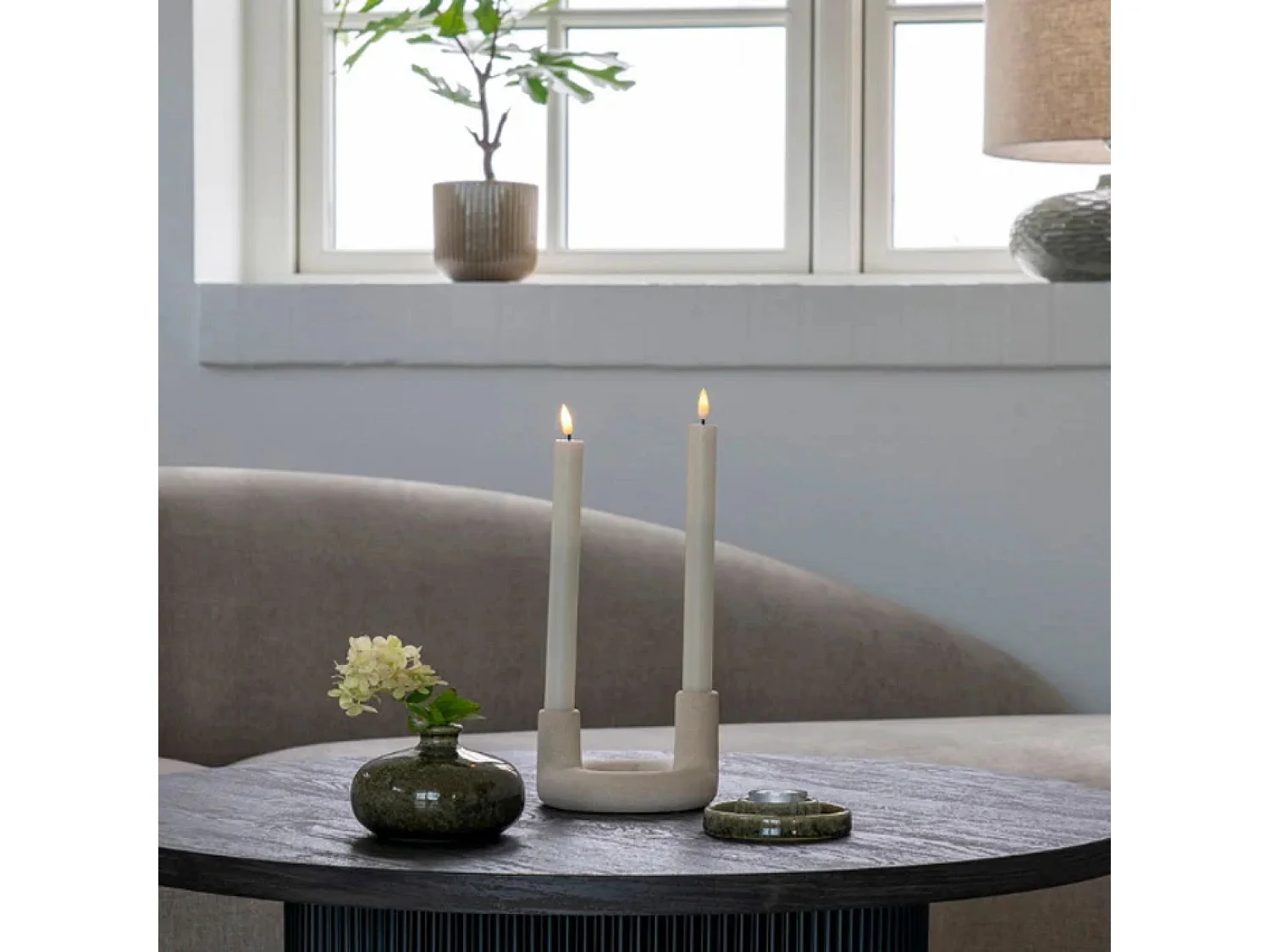 Bougeoir céramique beige ø 13 x 85 cm