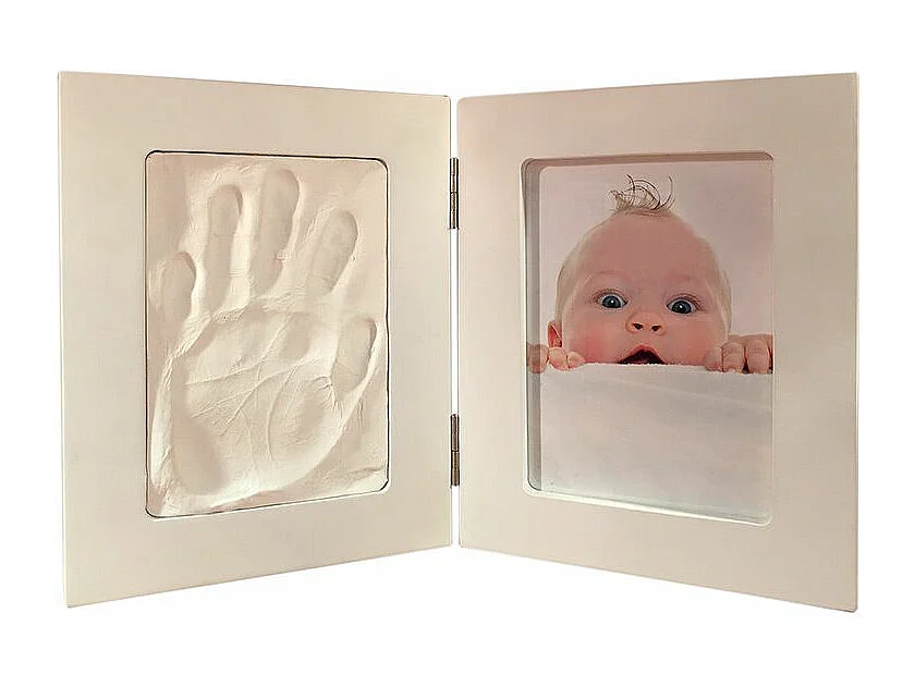 Double cadre photo 36,5 x 23,5 cm pour moulage empreinte bébé