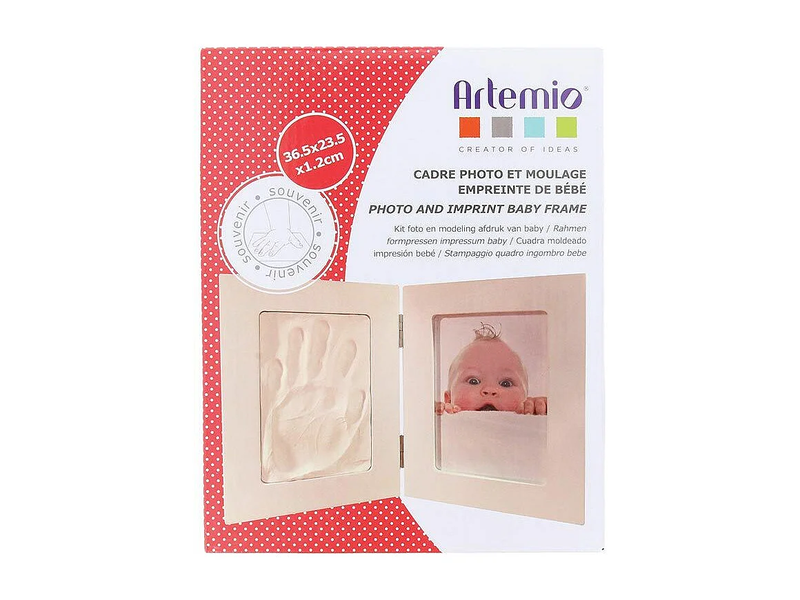 Double cadre photo 36,5 x 23,5 cm pour moulage empreinte bébé