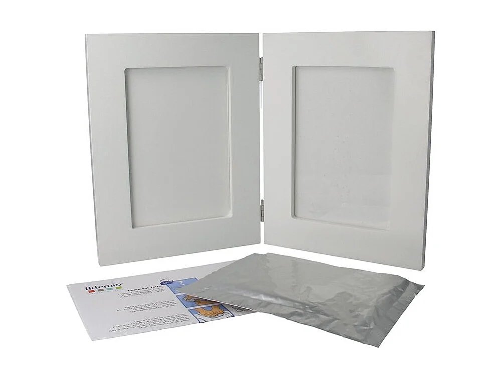 Double cadre photo 36,5 x 23,5 cm pour moulage empreinte bébé