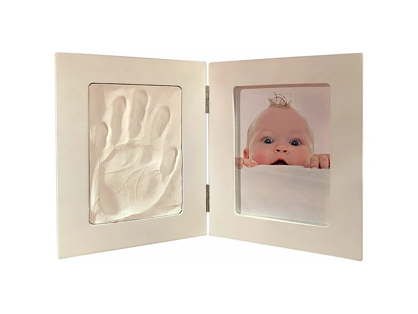 Double cadre photo 36,5 x 23,5 cm pour moulage empreinte bébé