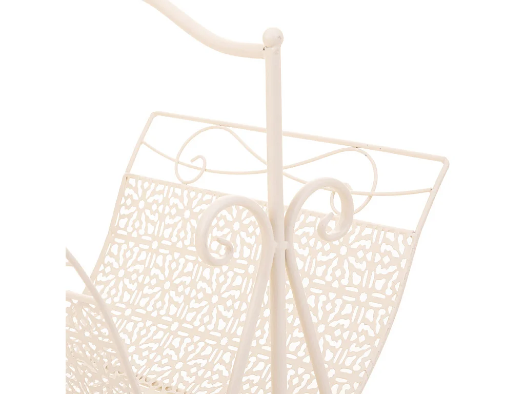 Porte-revues en fer forgé blanc 36x33x38h cm