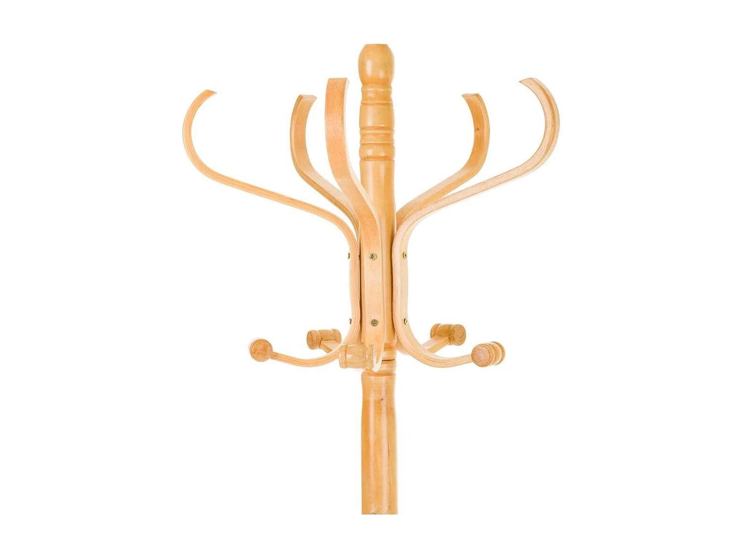 Porte-manteau sur pied en bois laqué miel 45x45x182h cm