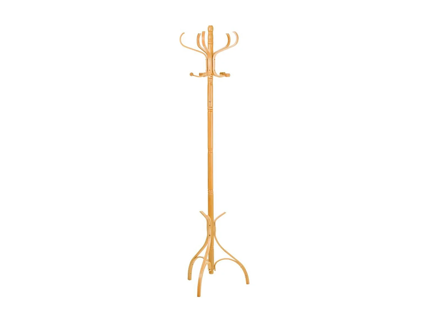 Appendiabiti da terra in legno laccato miele 45x45x182h cm