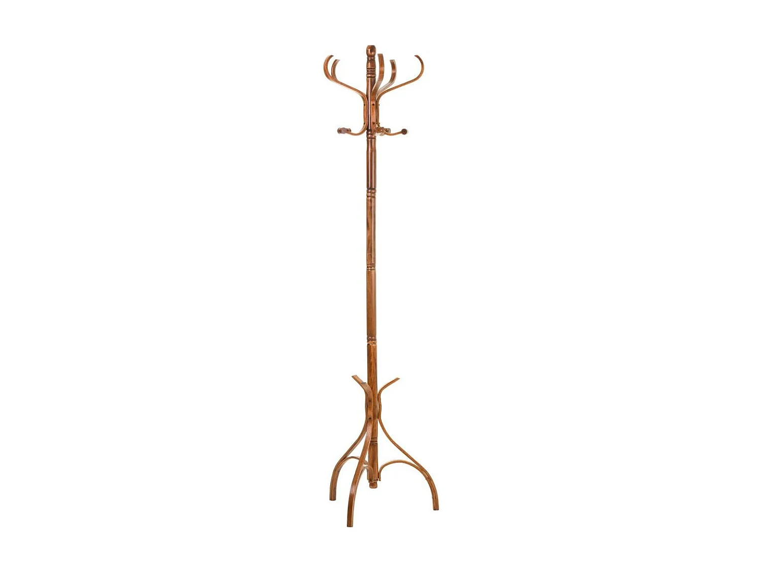 Appendiabiti da terra in legno laccato nocciola 45x45x182h cm