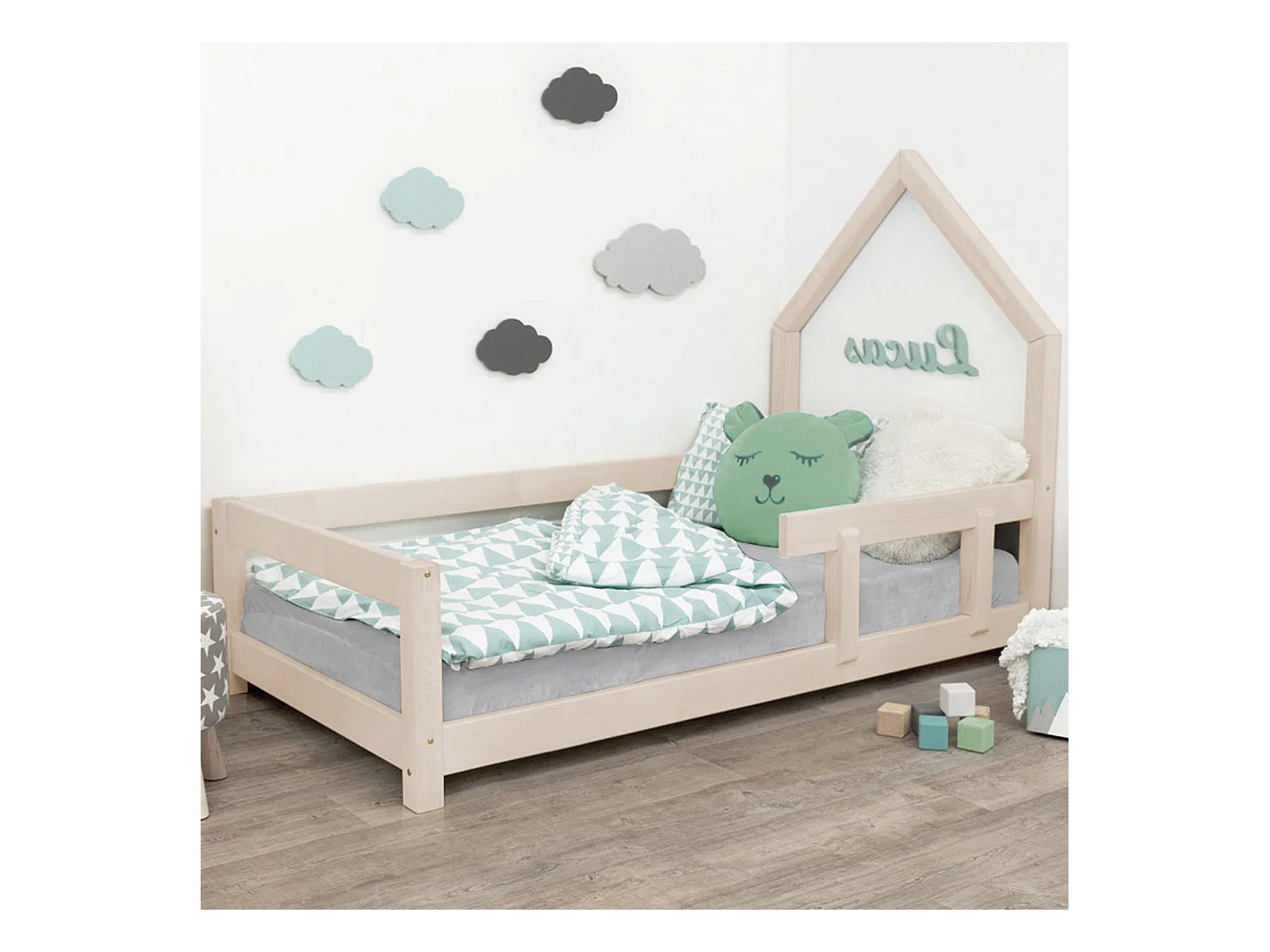 Lit cabane enfant POPPI 80 x 180 beige 1