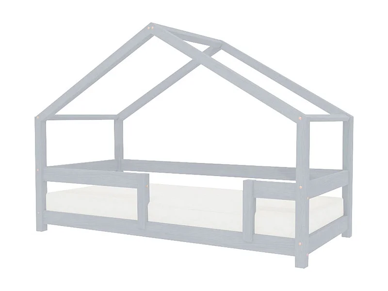 Lit cabane enfant LUCKY 80 x 160 gris clair