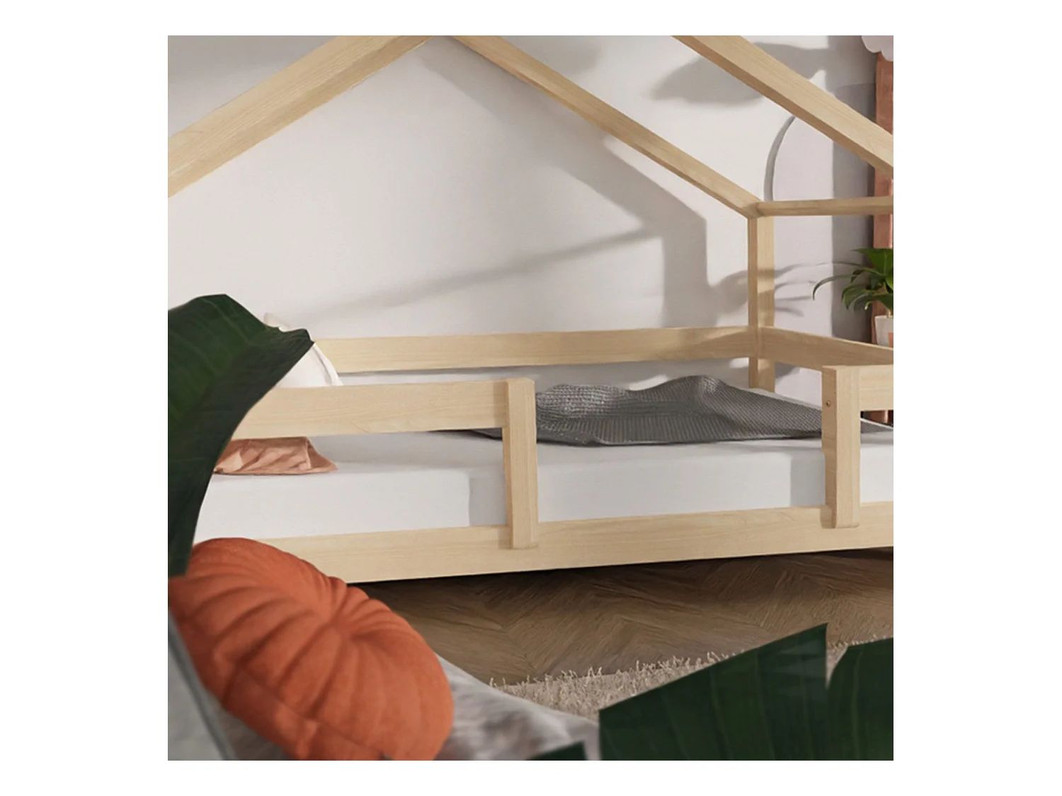 Lit cabane enfant LUCKY 120 x 190 beige