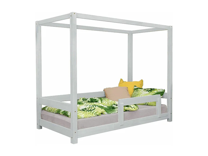 Lit cabane enfant BUNKY 90 x 200 gris clair