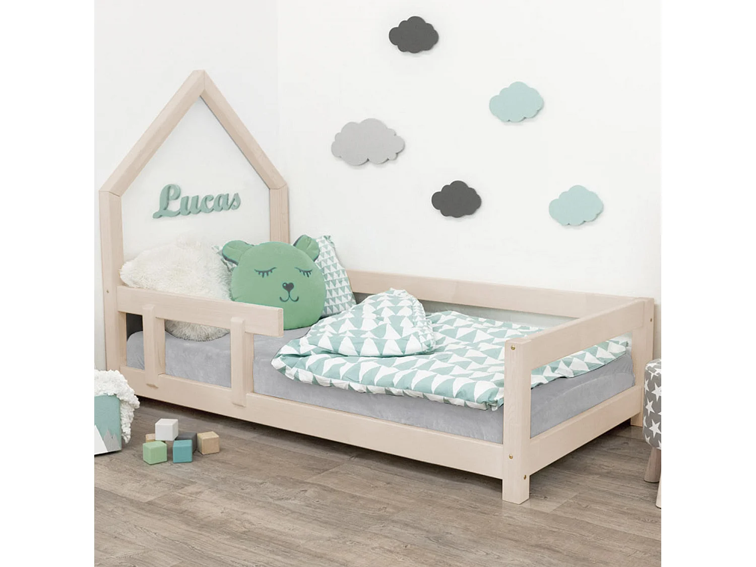 Lit cabane enfant POPPI 80 x 160 beige 2