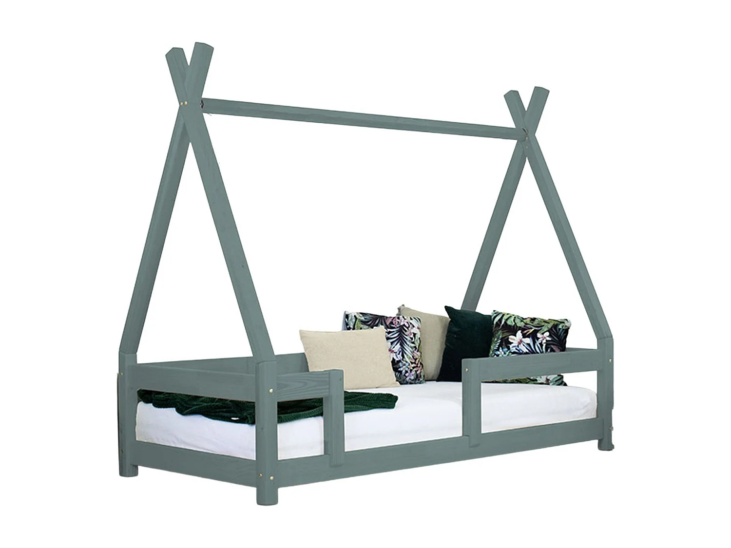 Lit cabane enfant NAKANA 80 x 160 vert sauge