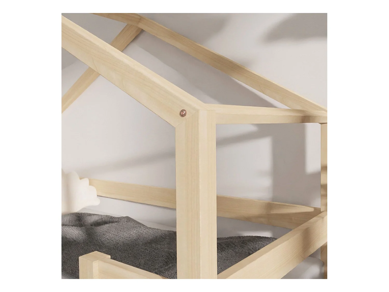 Lit cabane enfant LUCKY 80 x 180 rouge brique