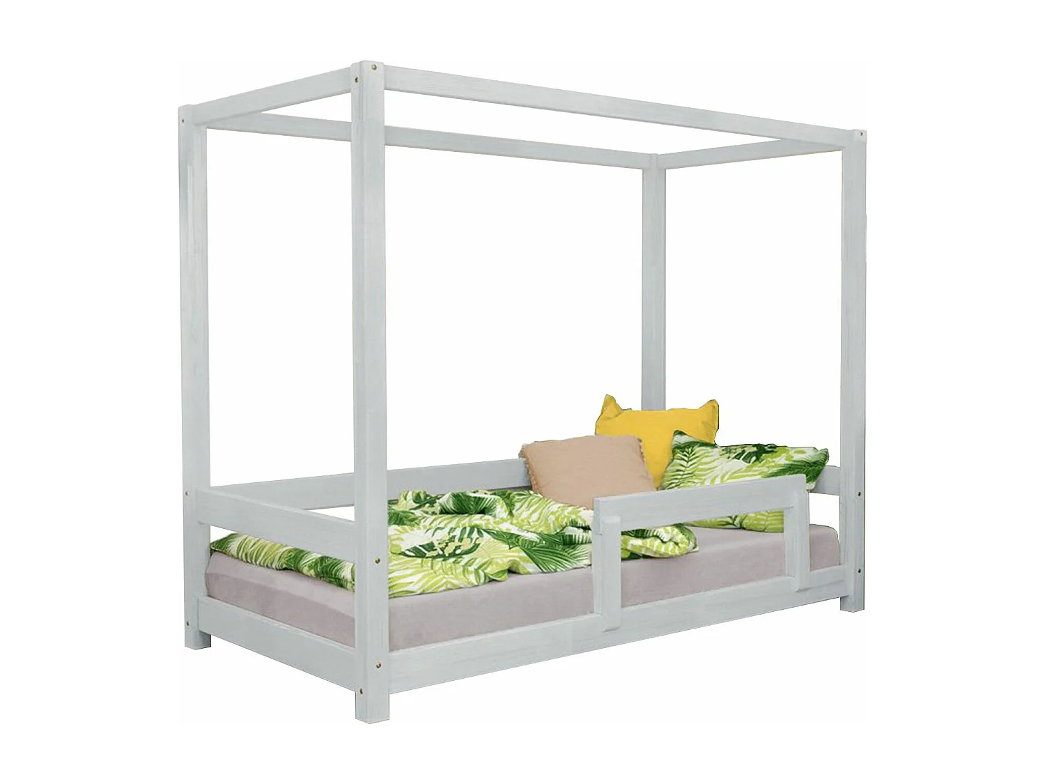 Lit cabane enfant BUNKY 90 x 160 gris clair