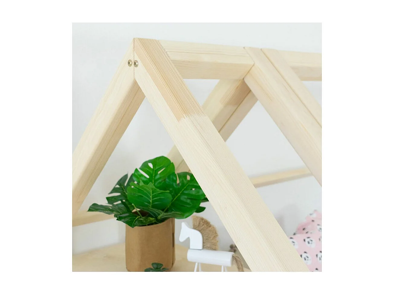 Kajuitbed met plank 90 x 160 grijs en naturel