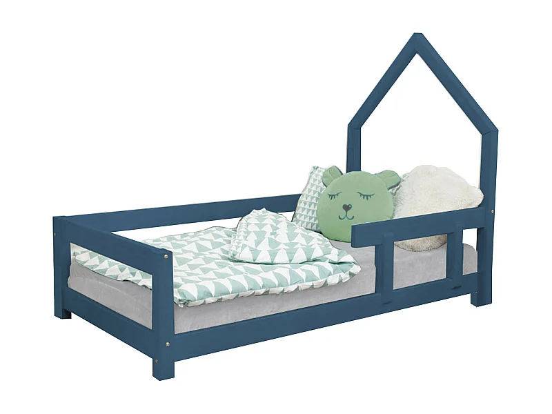 Lit cabane enfant POPPI 80 x 160 bleu marine 1