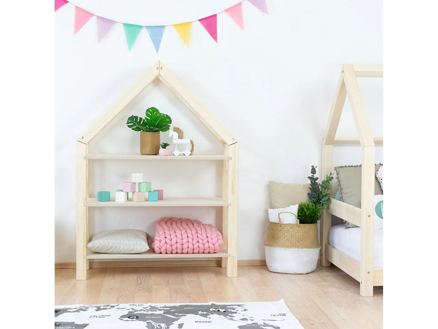 Kajuitbed met plank 90 x 180 wit