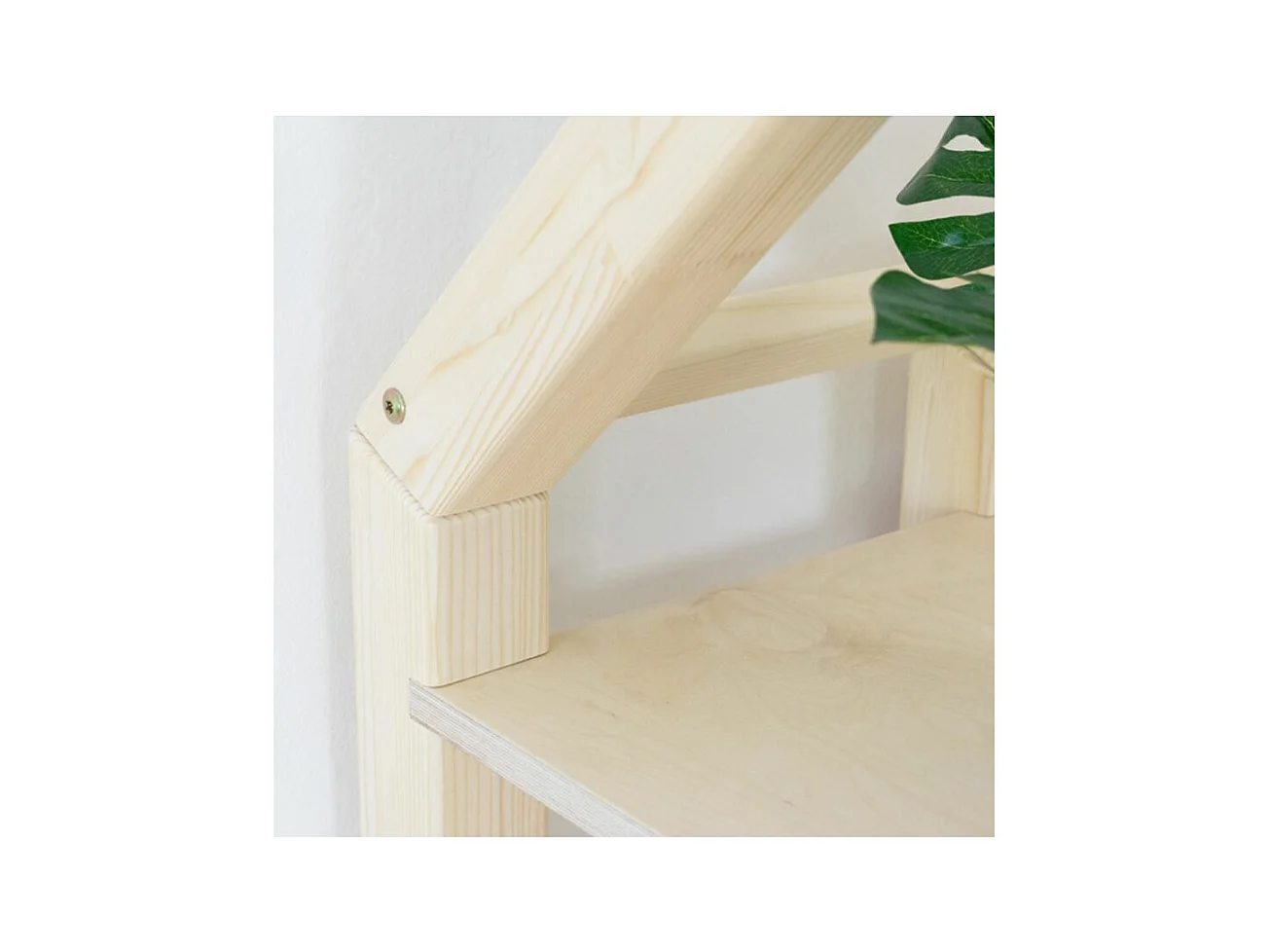 Lit cabane avec étagère 90 x 180 blanc