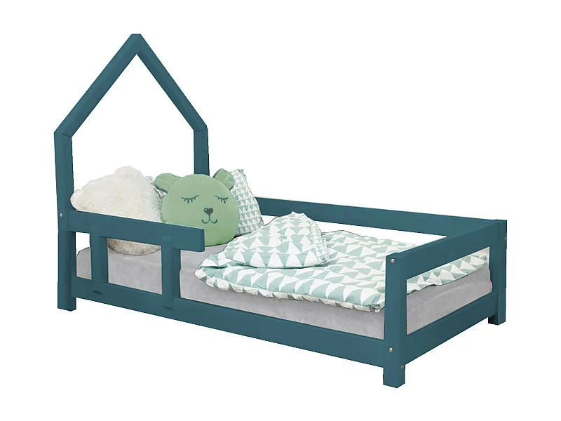 Lit cabane enfant POPPI 80 x 180 vert pétrole 2