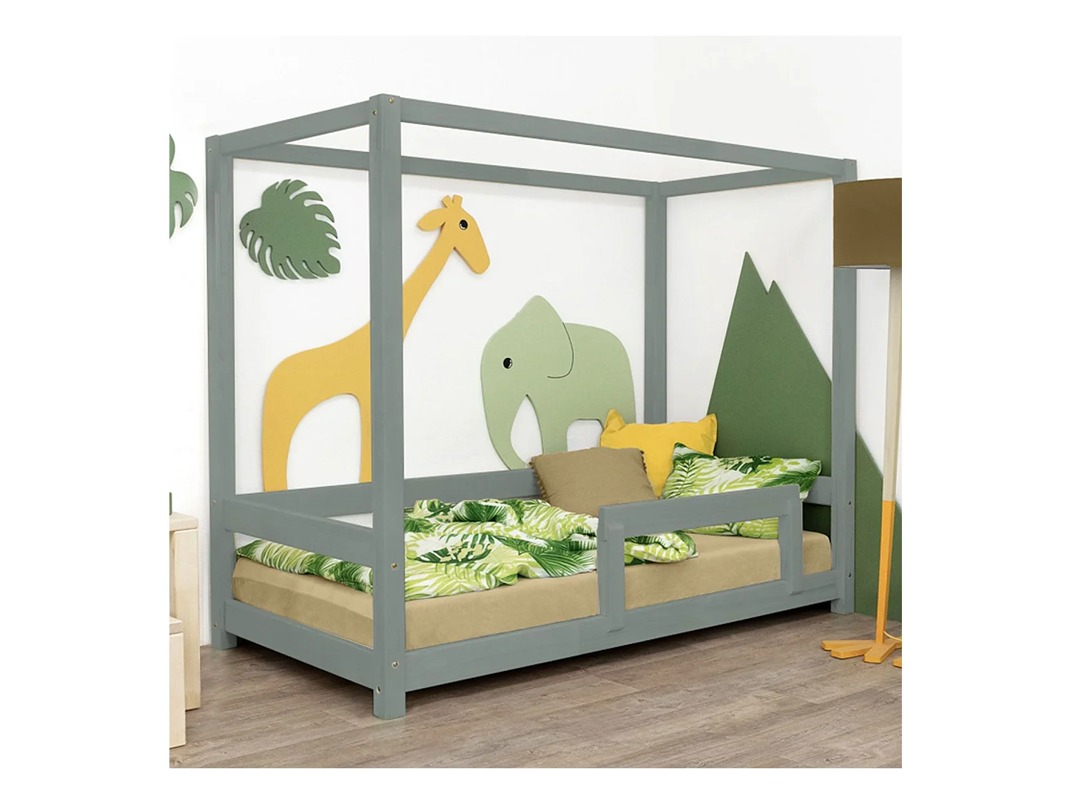 Lit cabane enfant BUNKY 80 x 180 vert sauge