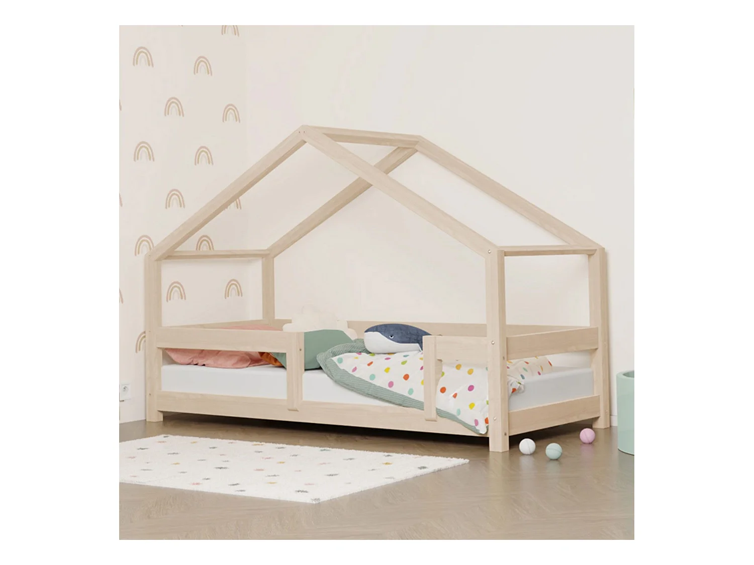 Lit cabane enfant LUCKY 90 x 180 beige