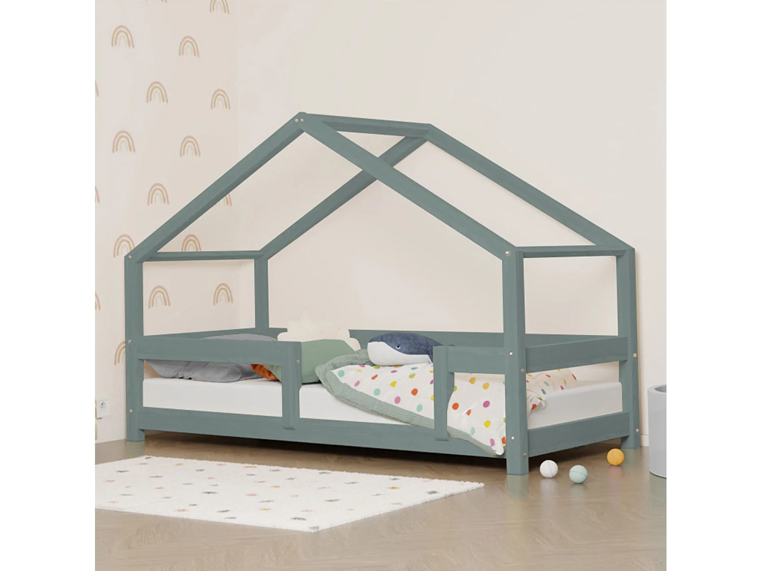 LUCKY kinderbed 70 x 160 saliegroen