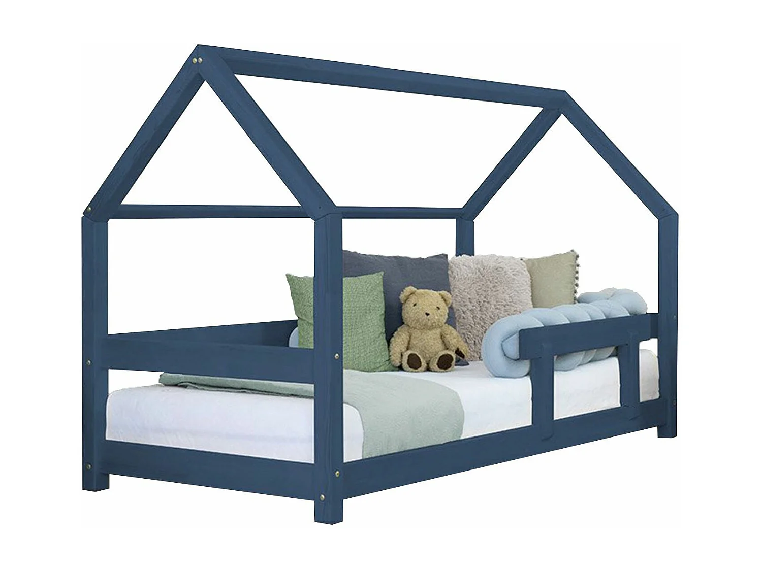 Lit cabane enfant TERY 90 x 180 bleu marine