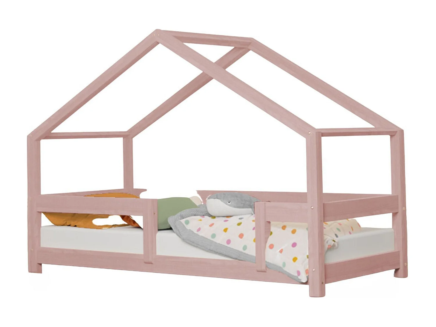 Lit cabane enfant LUCKY 90 x 180 rose pastel