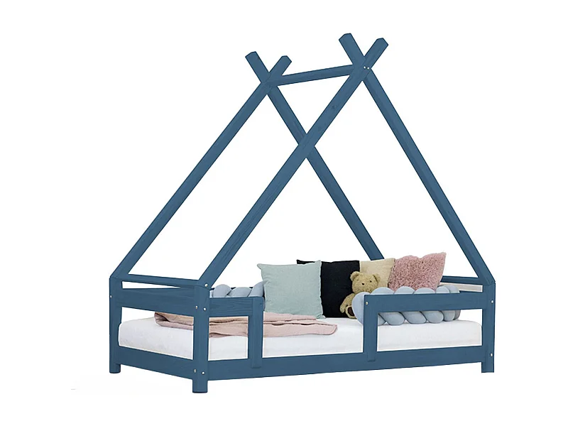 Lit cabane enfant TAHUKA 80 x 180 bleu marine