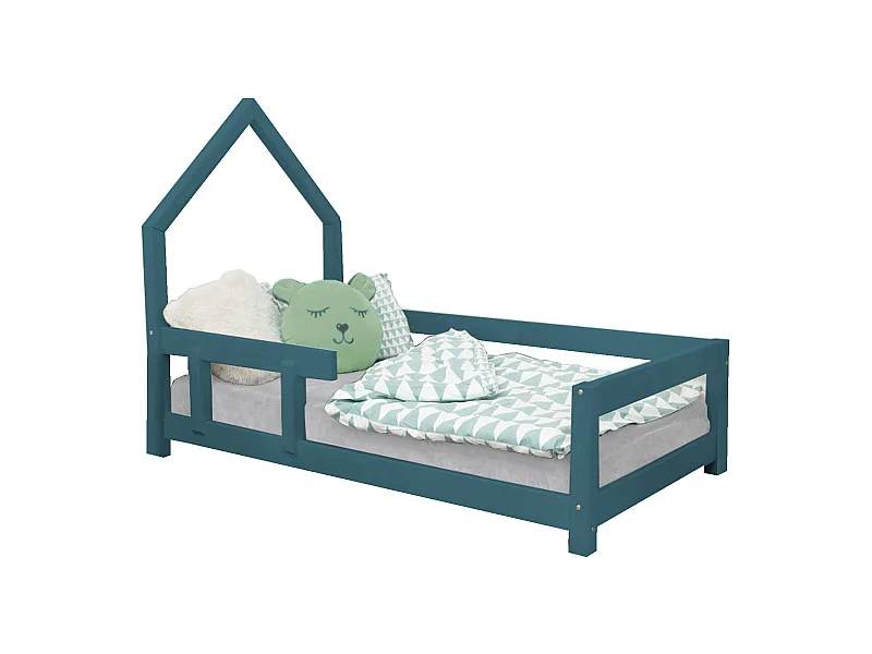 Lit cabane enfant POPPI 120 x 180 vert pétrole 2